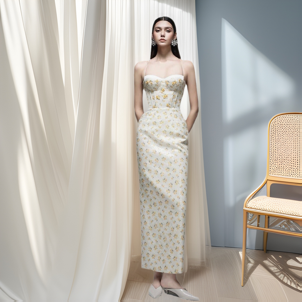 Vietnamese Niche Camisole Embroidered Dress for Spring Summer Gentle Sweet Charming French First Love Dress with Lace Decoration