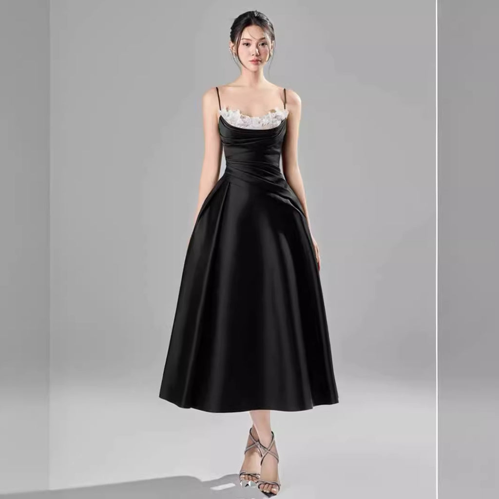 High Quality Elegant Evening Dress for Women Long Lace Design Digital Printing Woven Weaving Method Solid Pattern for Parties