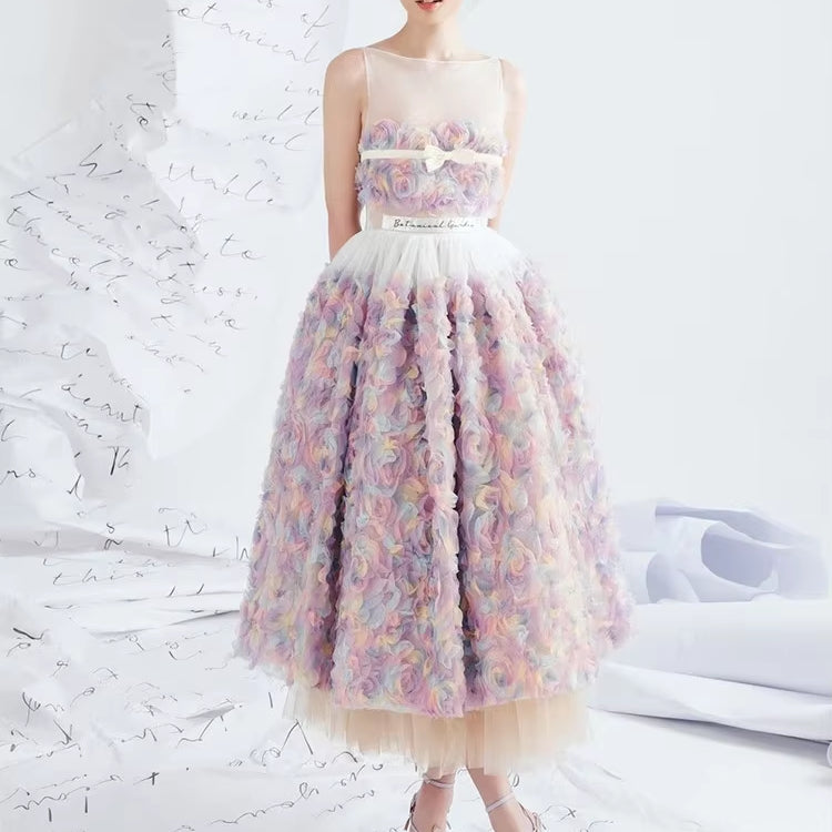 New Fashion High Quality Lace Off-the-shoulder Evening Dresses Women 3D Flowers Sexy pink Dress