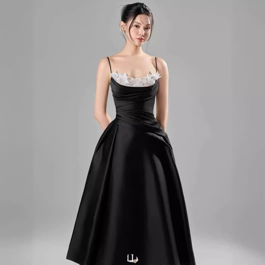 High Quality Elegant Evening Dress for Women Long Lace Design Digital Printing Woven Weaving Method Solid Pattern for Parties
