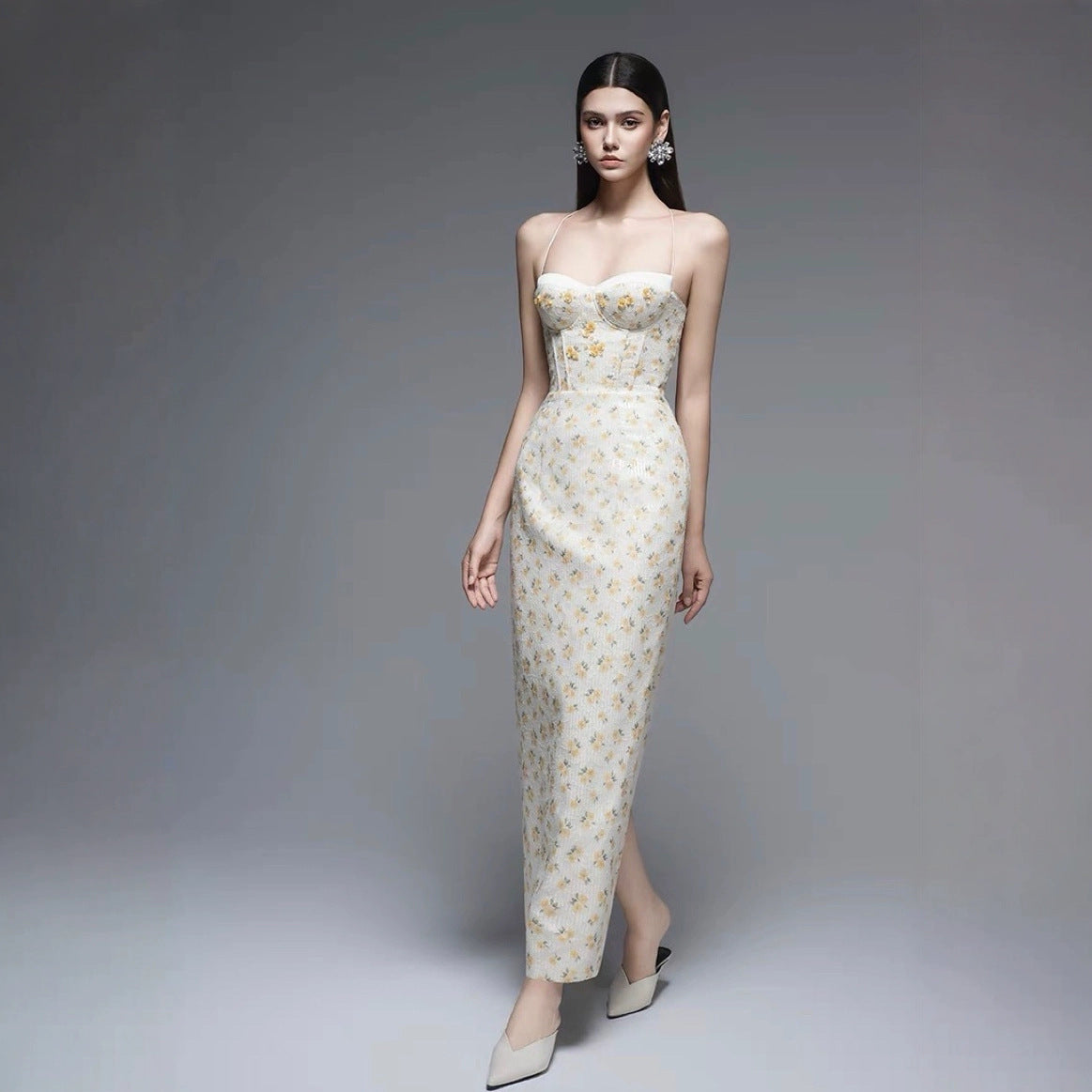 Vietnamese Niche Camisole Embroidered Dress for Spring Summer Gentle Sweet Charming French First Love Dress with Lace Decoration