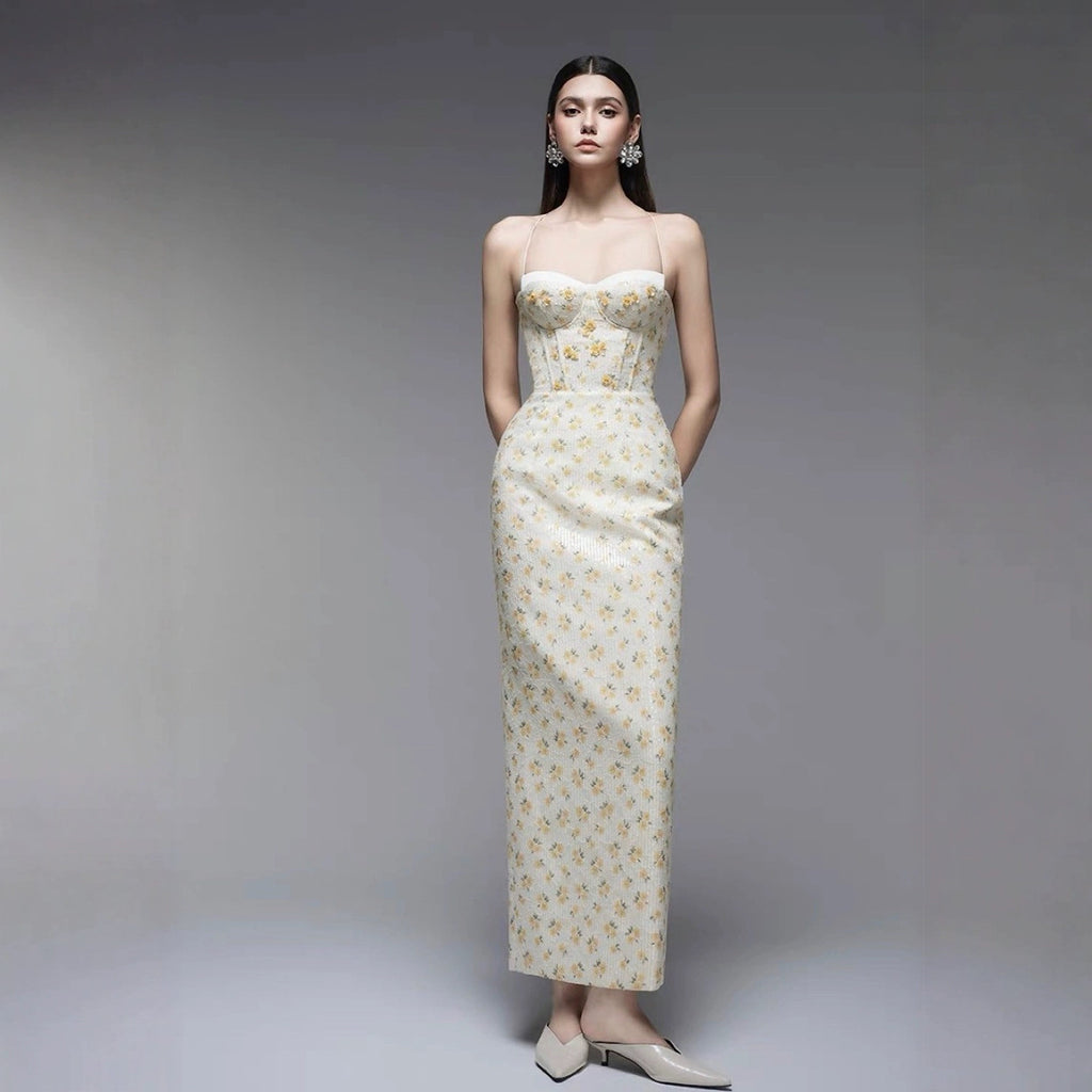Vietnamese Niche Camisole Embroidered Dress for Spring Summer Gentle Sweet Charming French First Love Dress with Lace Decoration