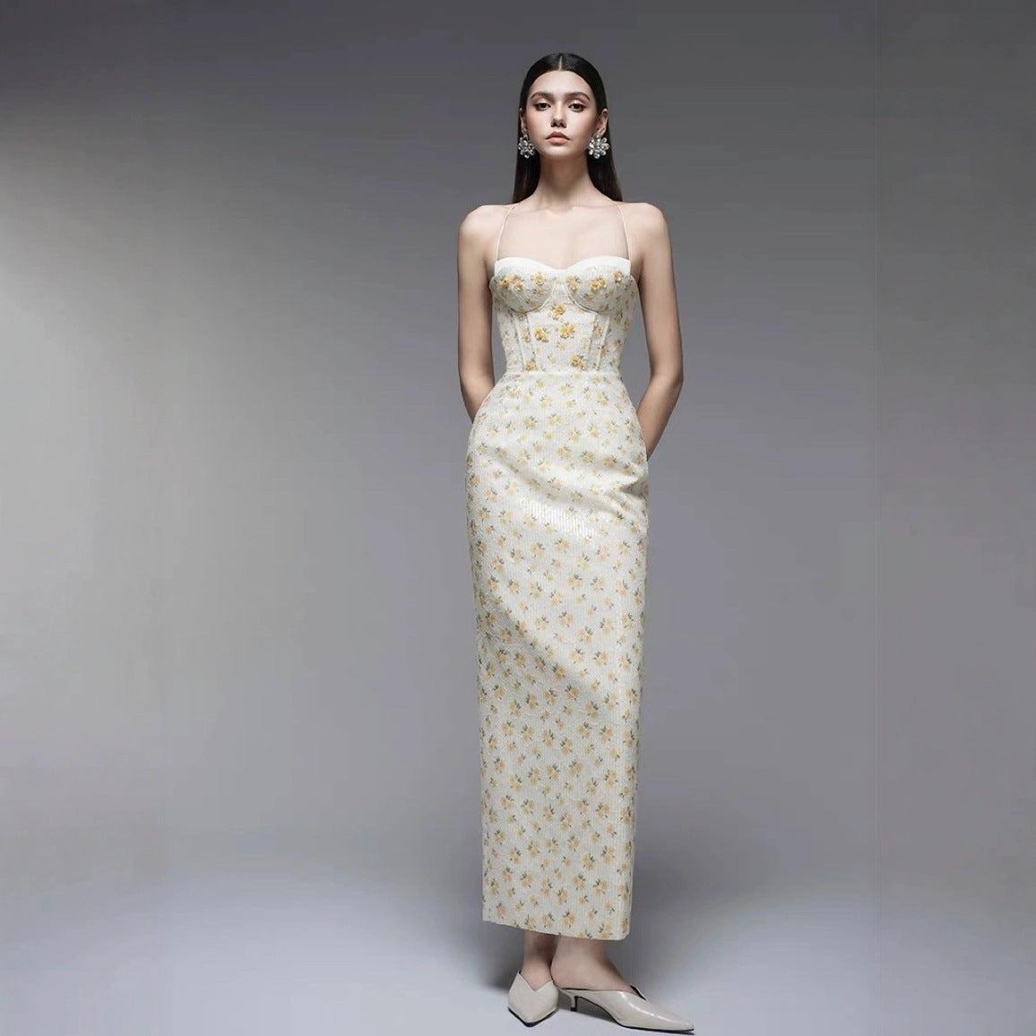 Vietnamese Niche Camisole Embroidered Dress for Spring Summer Gentle Sweet Charming French First Love Dress with Lace Decoration