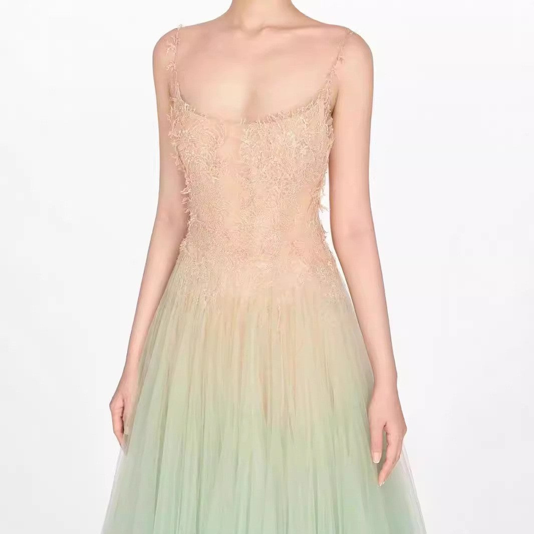 Elegant Lace Summer Dress High Quality Casual Design with Woven Weave Digital Printing for Evening Parties Plain Dyed