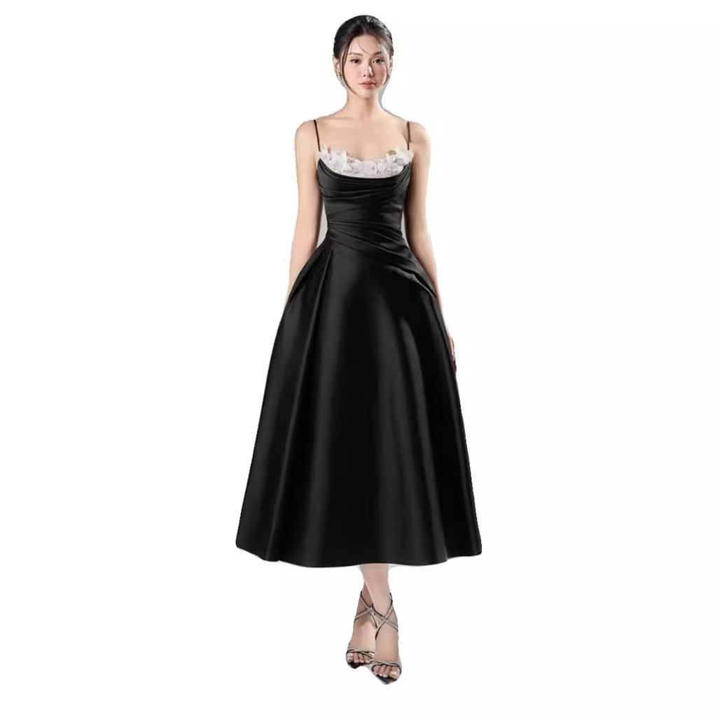 High Quality Elegant Evening Dress for Women Long Lace Design Digital Printing Woven Weaving Method Solid Pattern for Parties
