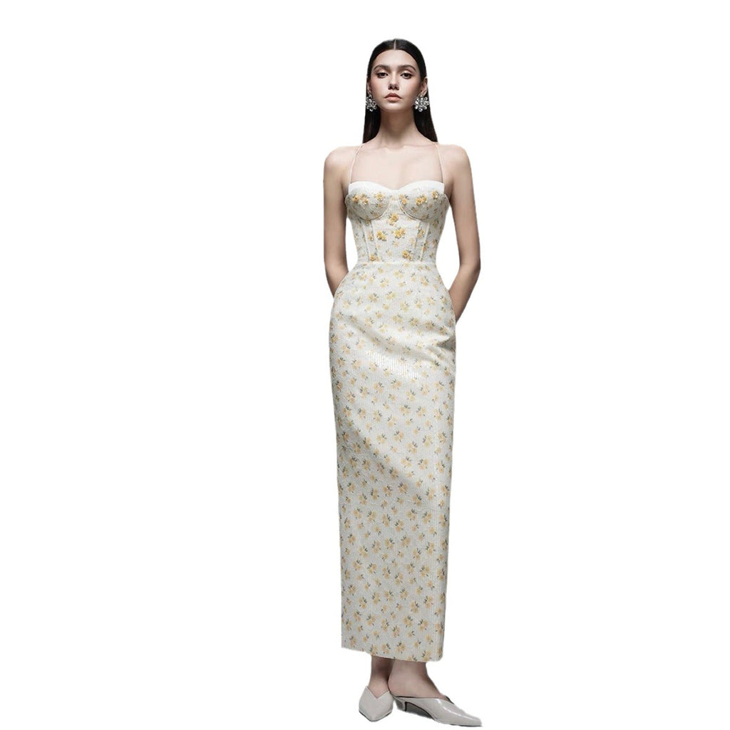 Vietnamese Niche Camisole Embroidered Dress for Spring Summer Gentle Sweet Charming French First Love Dress with Lace Decoration