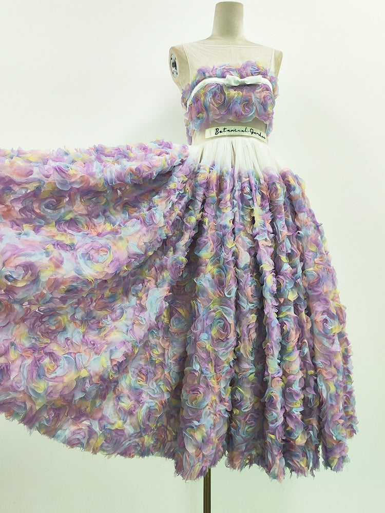 New Fashion High Quality Lace Off-the-shoulder Evening Dresses Women 3D Flowers Sexy pink Dress