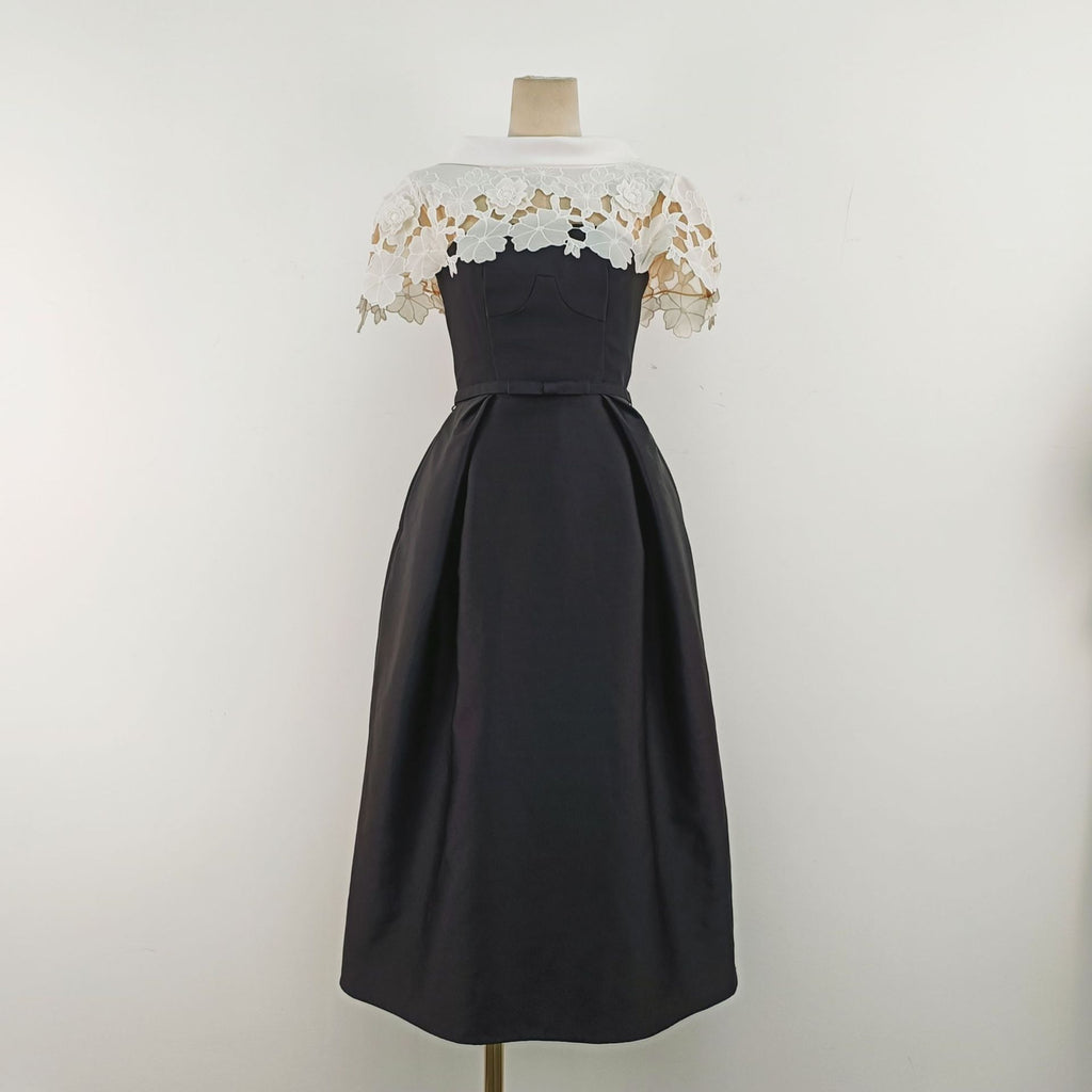High Quality Elegant Women's Evening Dresses Long Design with Lace Maxi Length Party Style Solid Pattern Woven