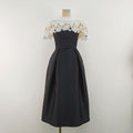 High Quality Elegant Women's Evening Dresses Long Design with Lace Maxi Length Party Style Solid Pattern Woven