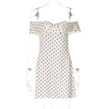 2026 Summer Polka Dot Tube Top Mini Dress Women Sexy Off Shoulder A-Line Short Robe